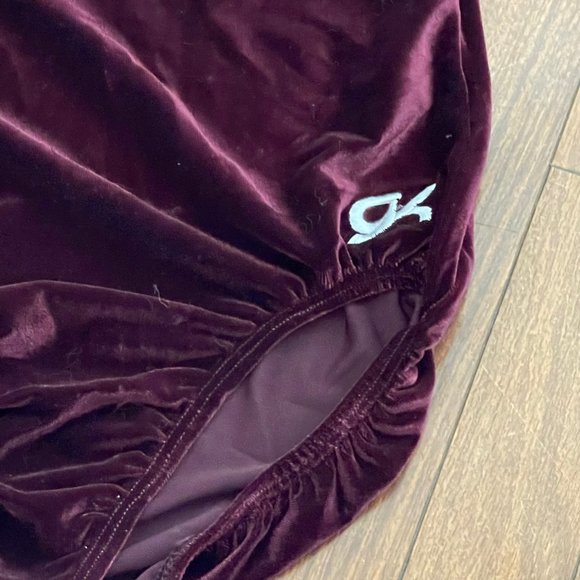 New GK Elite Sportswear Burgundy Velour Gem Dance Ballet Leotard Adult Large - Picture 6 of 15